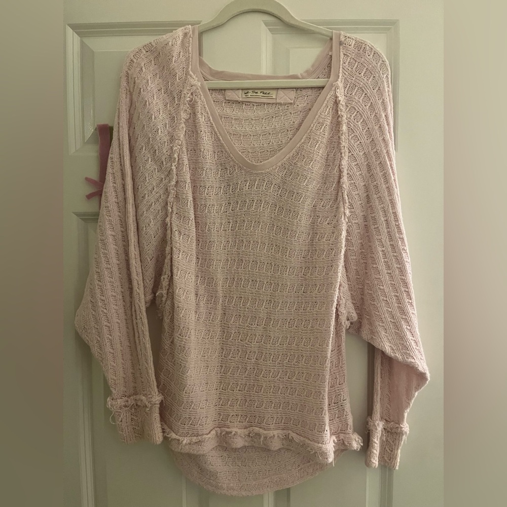 Free people Pink Knit Sweater